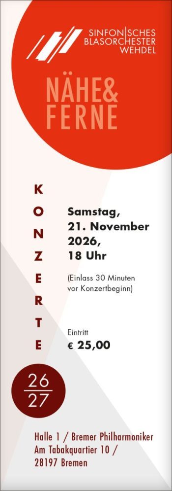 Ticket für den 21.11.2026, Konzert im Tabakquartier Bremen